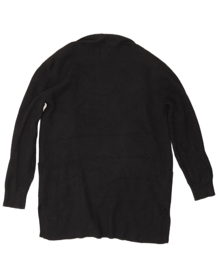 Suéter cardigã feminino Longline Marks & Spencer Reino Unido 10 pequeno preto