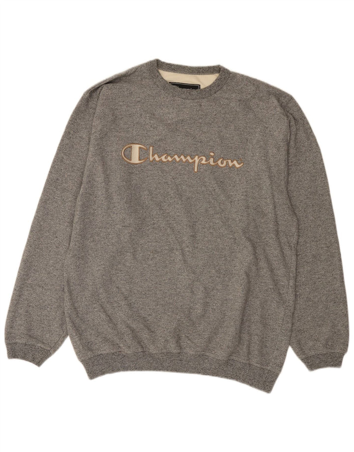 Champion moletom gráfico masculino jumper grande algodão manchado cinza