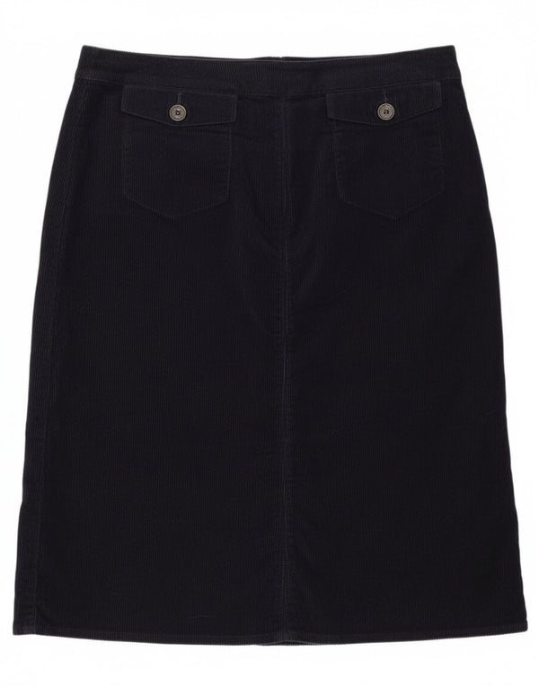 Saia feminina de veludo Boden Reino Unido 18 XL W38 algodão azul marinho