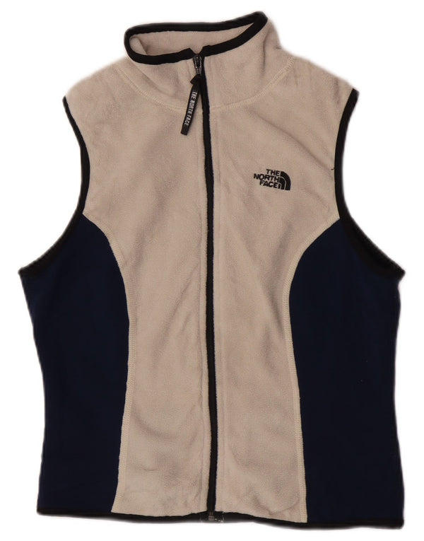 Colete de lã feminino The North Face UK 12 médio off white colorblock
