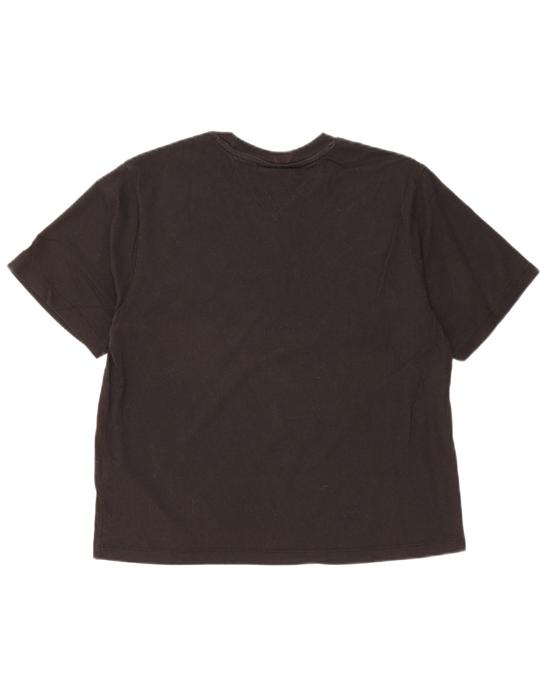 TOMMY HILFIGER Camiseta feminina cropped com estampa gráfica Reino Unido 10 algodão preto pequeno