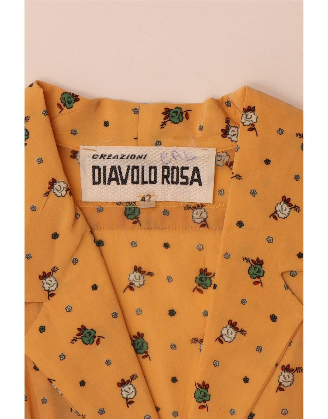 Diavolo Rosa feminino maxi pulôver camisa vestido IT 42 médio amarelo floral