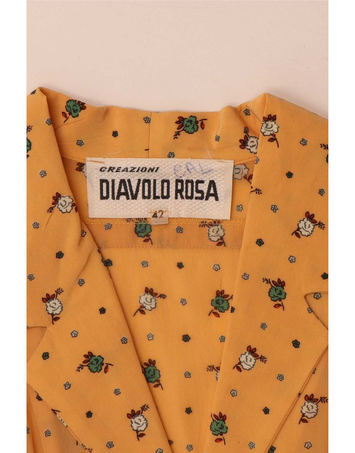 Diavolo Rosa feminino maxi pulôver camisa vestido IT 42 médio amarelo floral