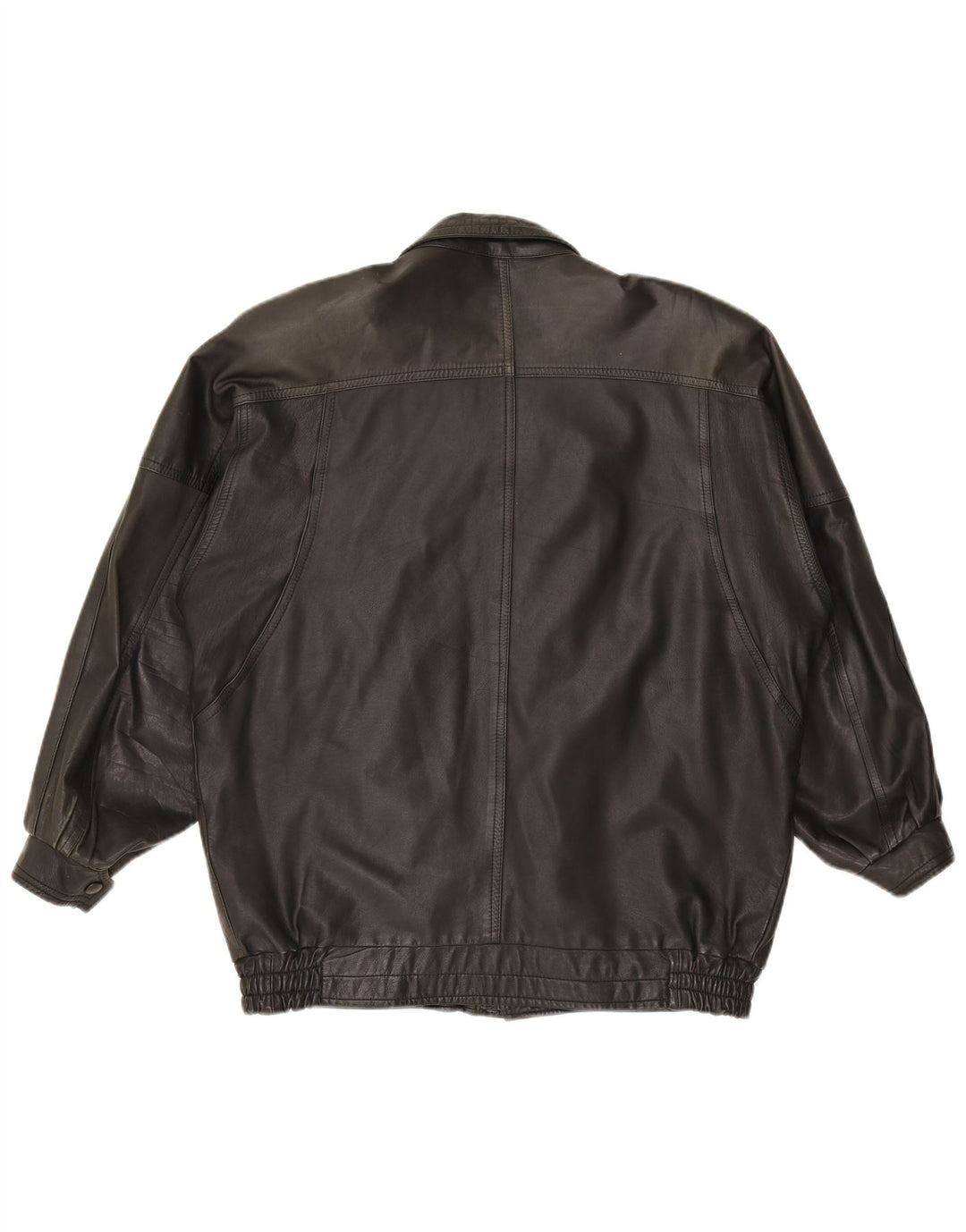 Jaqueta de couro masculina vintage UK 42 XL preta