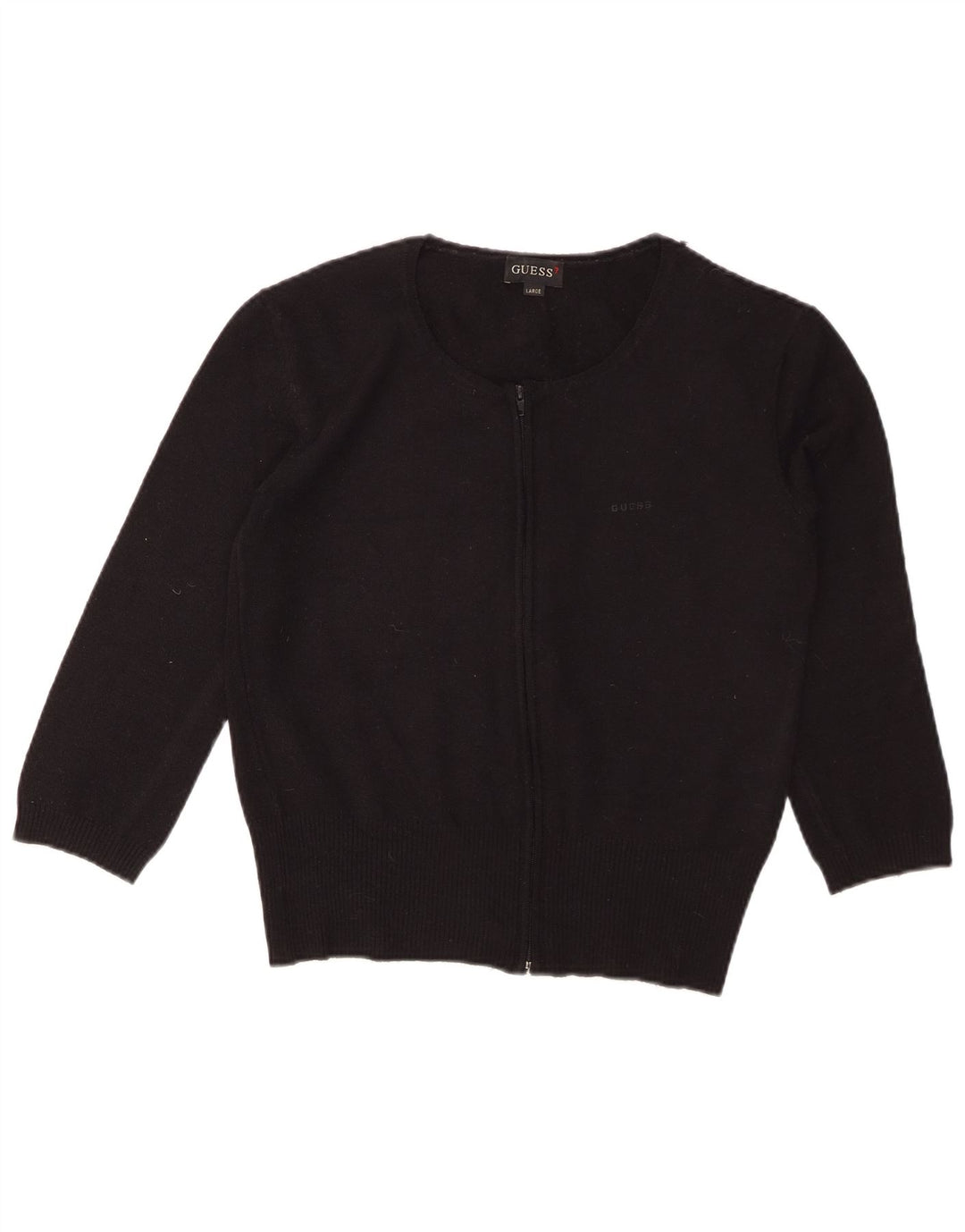 Cardigã feminino GUESS crop manga 3/4 Reino Unido 14 grande preto