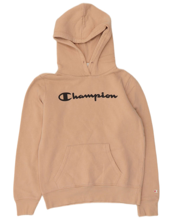 CHAMPION Suéter feminino com capuz gráfico UK 12 rosa médio