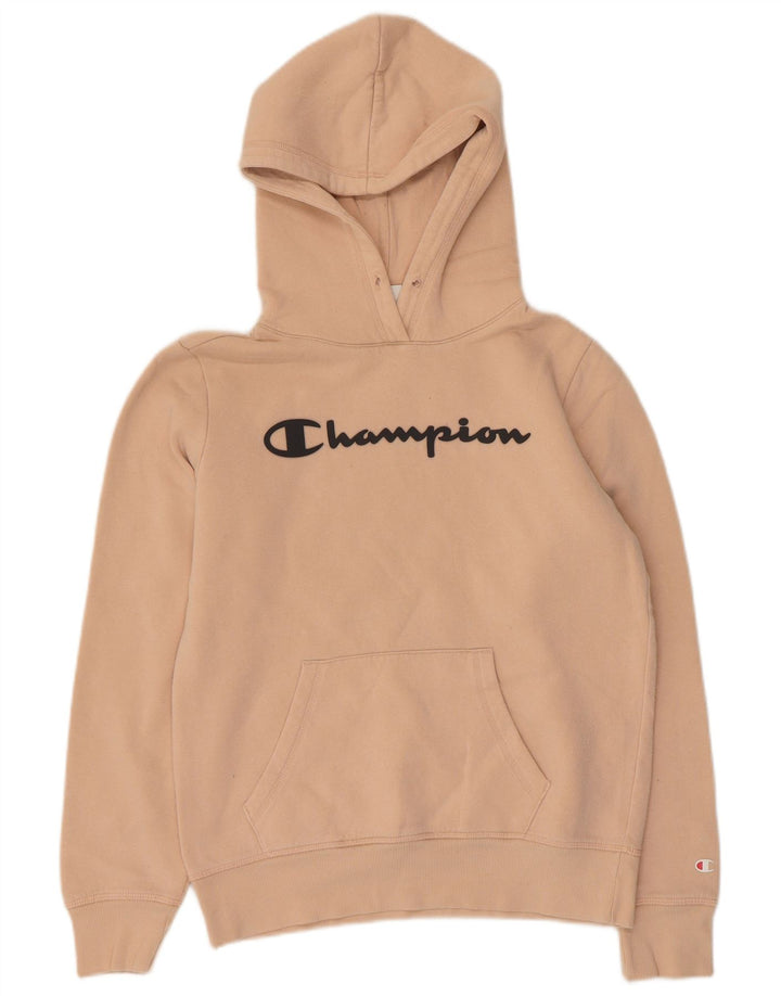 CHAMPION Suéter feminino com capuz gráfico UK 12 rosa médio