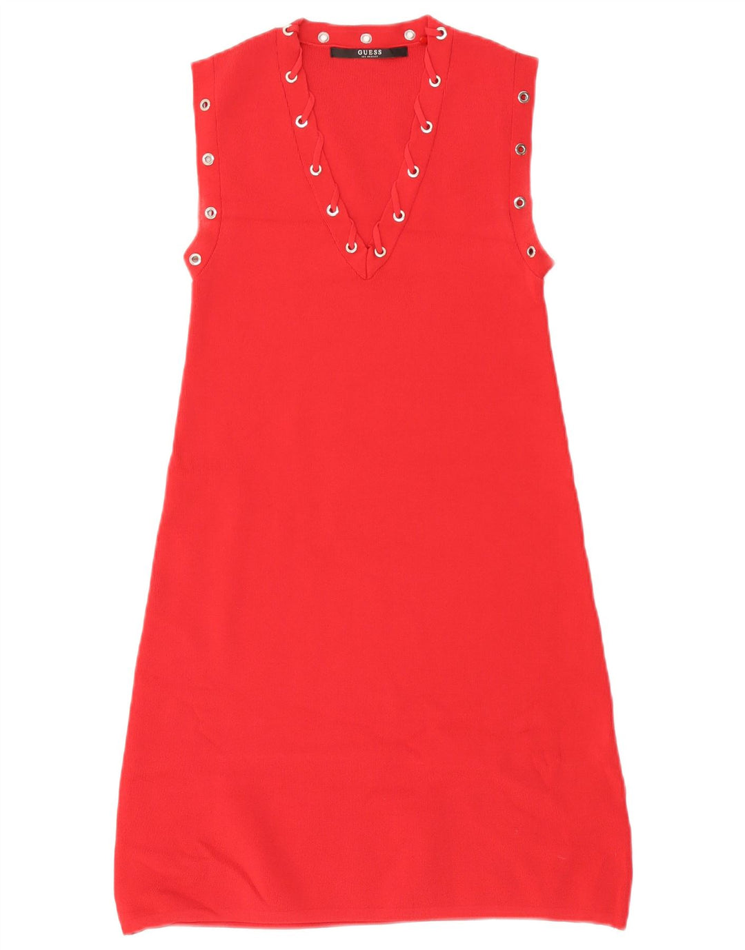 Guess Vestido feminino sem mangas em linha A UK 6 pequeno vermelho