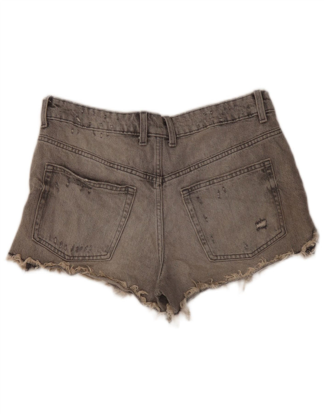 Calça feminina jeans desgastada Zara EU 40 médio W30 algodão cinza