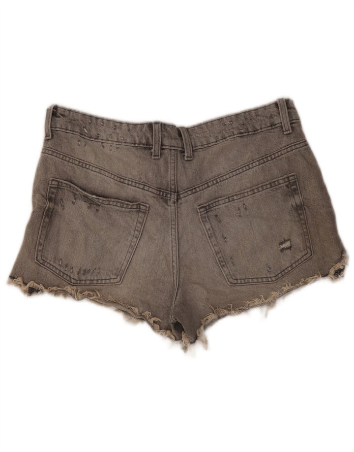 Calça feminina jeans desgastada Zara EU 40 médio W30 algodão cinza
