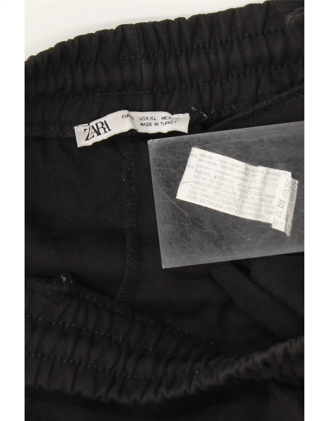 Zara Mens Sport Shorts XL Algodão Preto