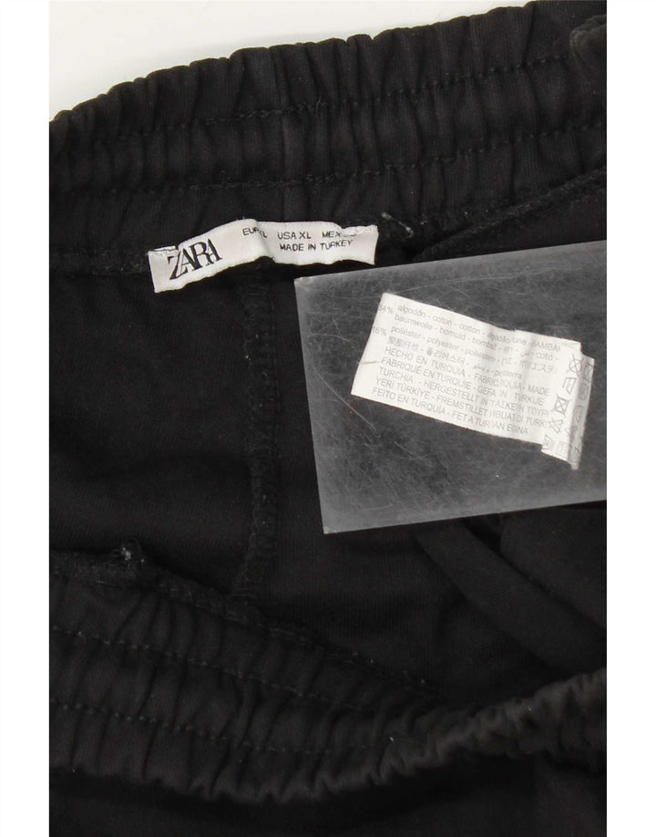 Zara Mens Sport Shorts XL Algodão Preto