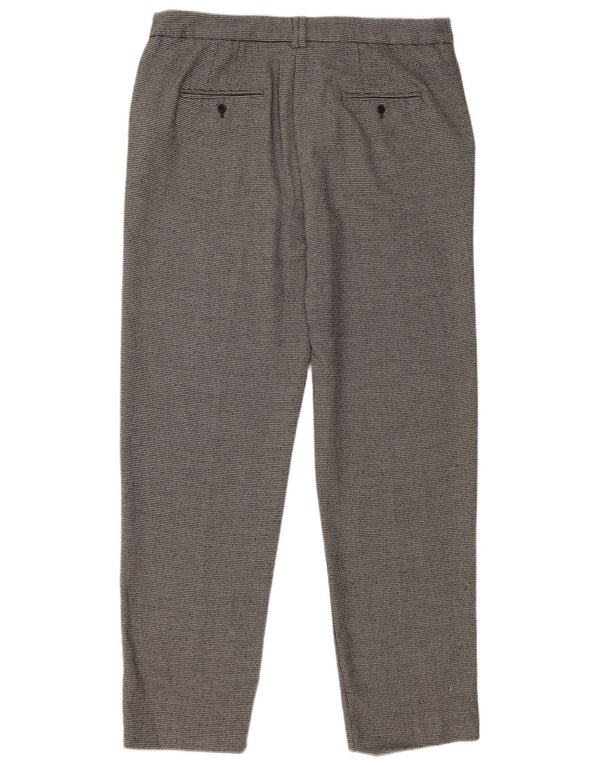Calça feminina Marks & Spencer Reino Unido 14 grande W36 L31 cinza geométrico