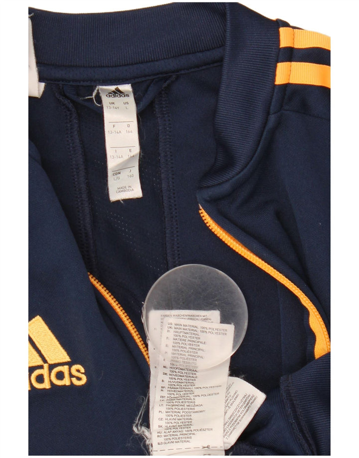 Casaco de treino Adidas Girls Climalite 13-14 anos azul marinho poliéster