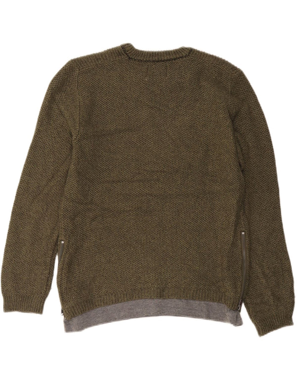 Suéter Zara Boys com gola redonda 13-14 anos verde acrílico