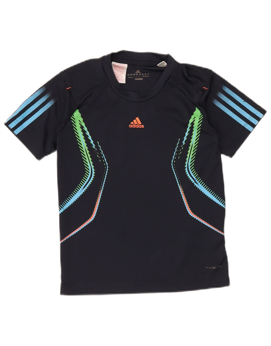 Camiseta Adidas Menino 9-10 Anos Azul Marinho Geométrico Poliéster