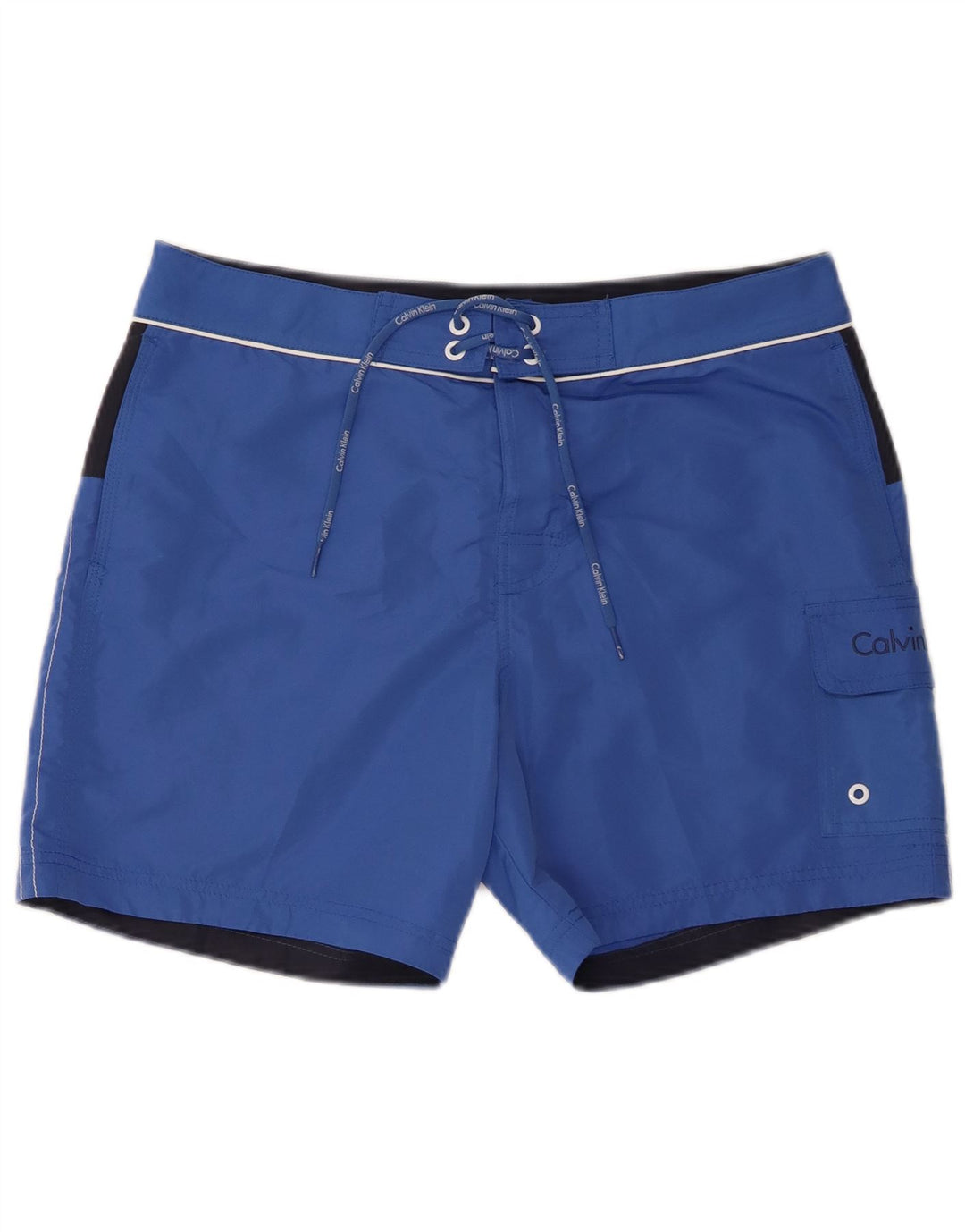 Shorts de natação masculino Calvin Klein poliéster azul médio