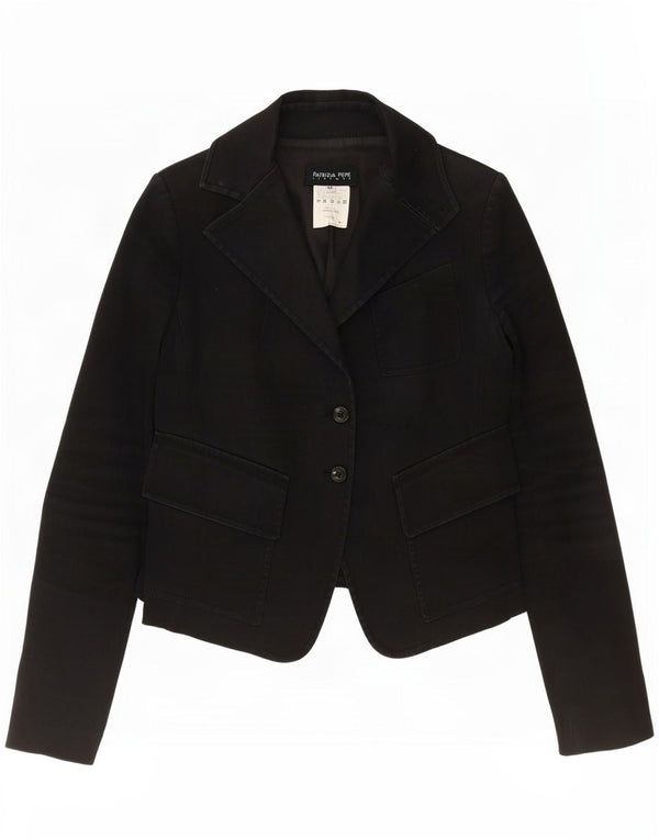 Jaqueta blazer feminina Patrizia Pepe com 2 botões IT 44 algodão preto médio