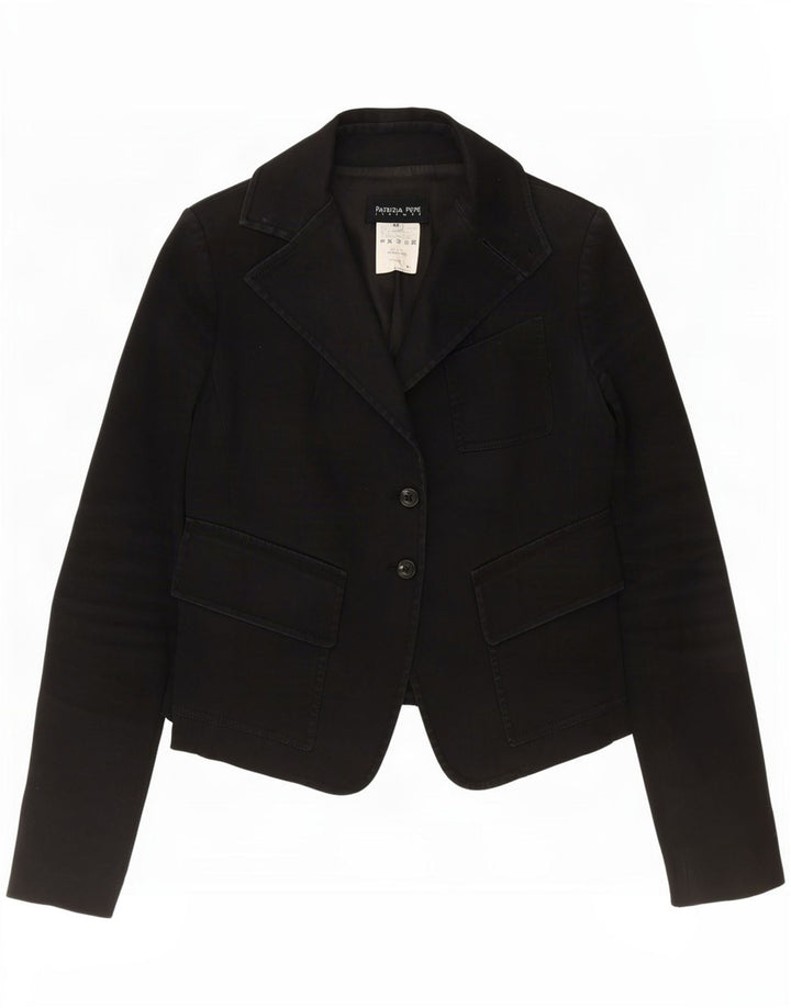 Jaqueta blazer feminina Patrizia Pepe com 2 botões IT 44 algodão preto médio