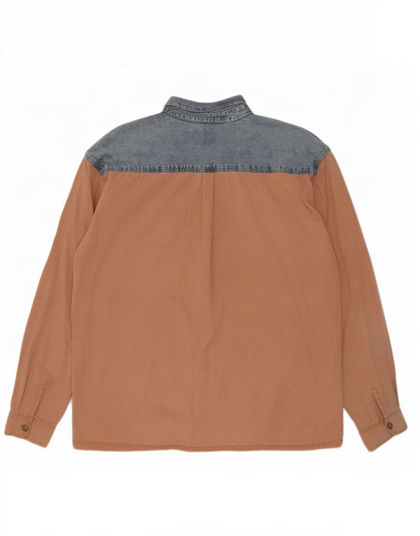 Camisa jeans masculina Jean Rive XL azul colorblock
