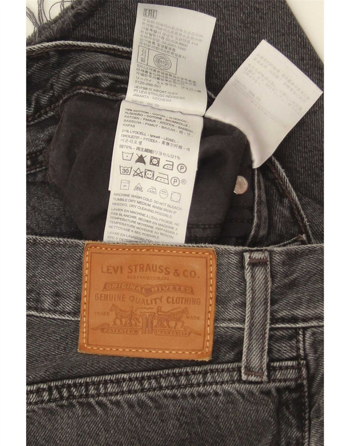 Calça jeans feminina Levi's cintura alta larga W30 L26 algodão cinza