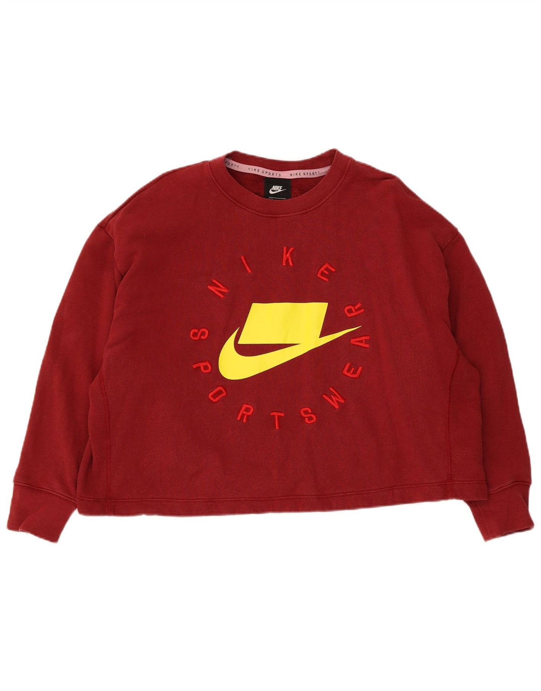 Moletom Nike Feminino Oversized Crop Graphic Jumper UK 14 Médio Vermelho