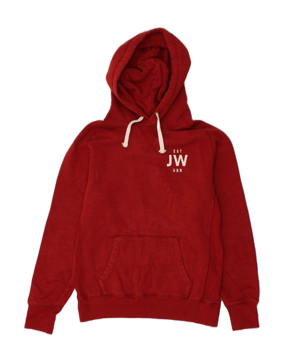 JACK WILLS Mens Graphic Hoodie Jumper Small Red Cotton Vintage Jack Wills and Second-Hand Jack Wills from Messina Hembry 