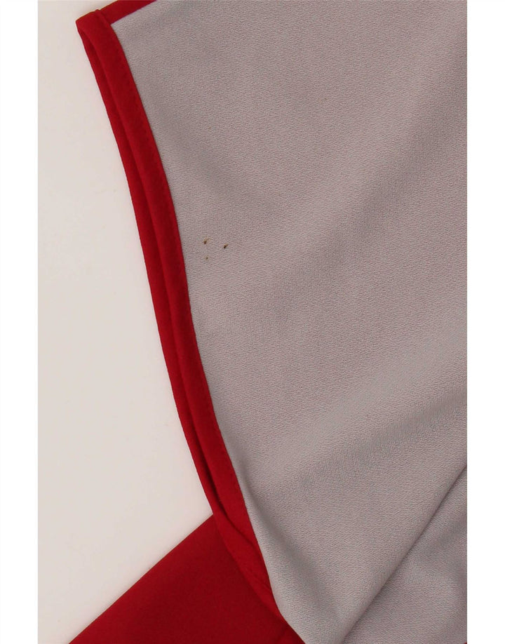 Blusa feminina St Michael com ajuste solto, Reino Unido 10, pequena, vermelha, colorblock