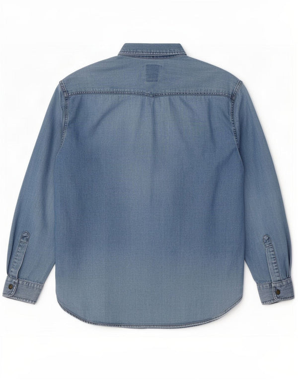 Camisa jeans masculina Casucci pequena azul