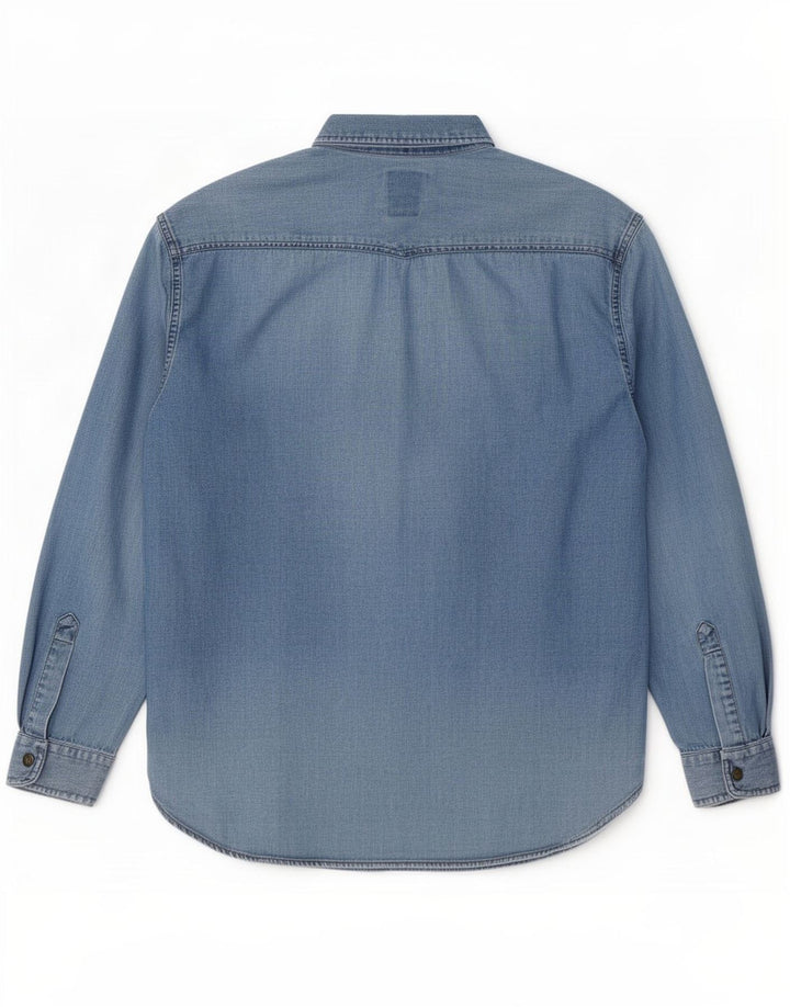 Camisa jeans masculina Casucci pequena azul