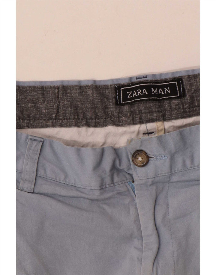 Zara Calça Chino Masculina Slim W32 L30 Azul