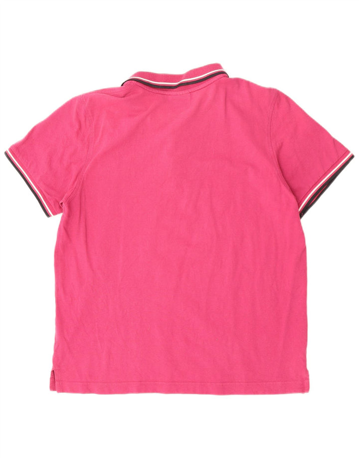Camisa polo masculina LOTTO de algodão rosa médio