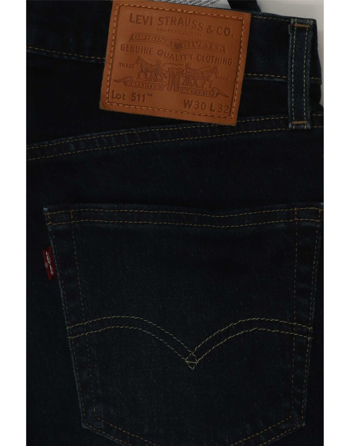Levi's Masculino 511 Slim Jeans W30 L32 Azul Marinho Algodão