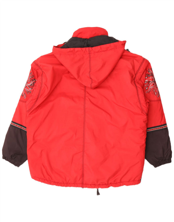 Jaqueta de esqui masculina com capuz gráfico Killtec UK 42 XL vermelho colorblock poliéster