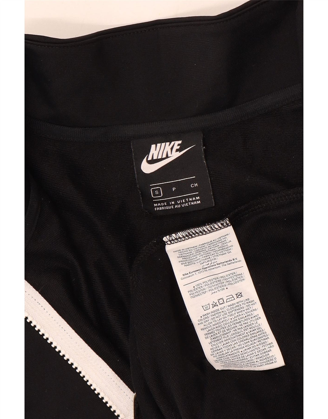 NIKE Womens Tracksuit Top Jacket UK 10 Pequeno Poliéster Preto