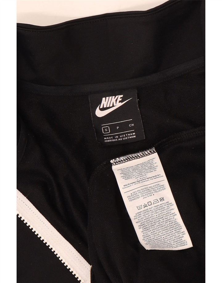 NIKE Womens Tracksuit Top Jacket UK 10 Pequeno Poliéster Preto