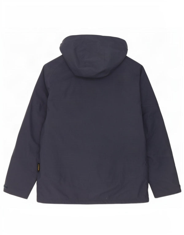 Jaqueta corta-vento masculina Jack Wolfskin com capuz UK 48 2XL poliéster azul marinho