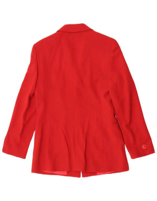 Jaqueta blazer feminina Max Mara com 3 botões Reino Unido 8 pequena lã vermelha