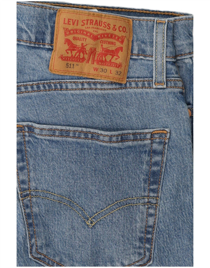 Levi's Masculino 511 Slim Jeans W30 L32 Azul Algodão