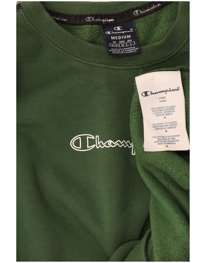 Champion masculino gráfico moletom jumper médio algodão verde