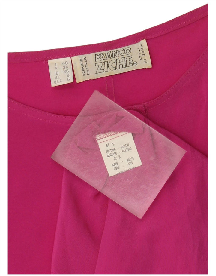 Blusa oversized feminina Franco Ziche Top UK 8 pequeno acetato rosa