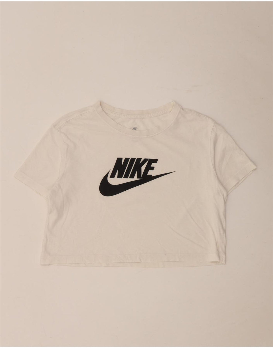 Camiseta Nike Feminina Oversized Crop Graphic Top UK 10 Pequena Off White