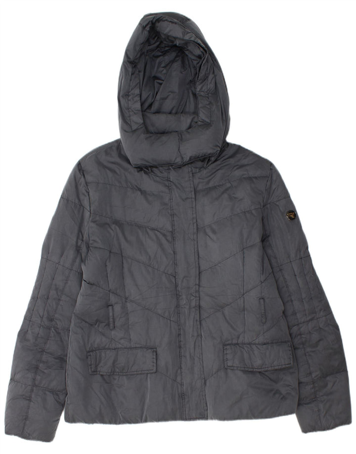 Jaqueta feminina acolchoada com capuz DIADORA UK 18 XL cinza poliéster