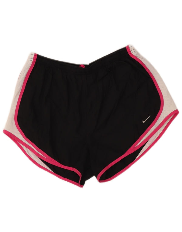 Shorts esportivos femininos NIKE Dri Fit UK 14 grandes pretos