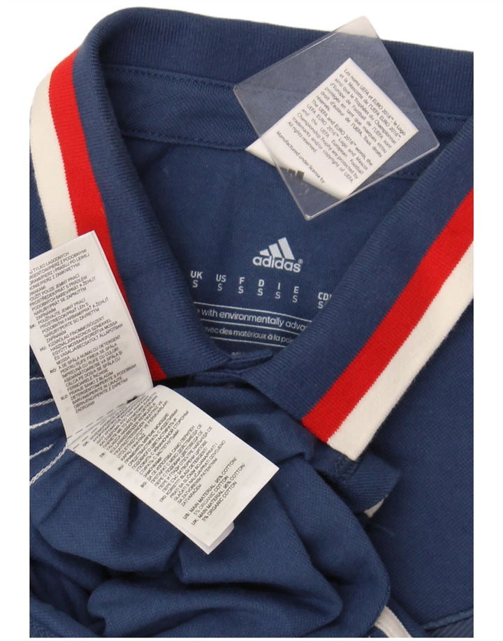 ADIDAS Mens Polo Shirt Small Navy Blue Cotton