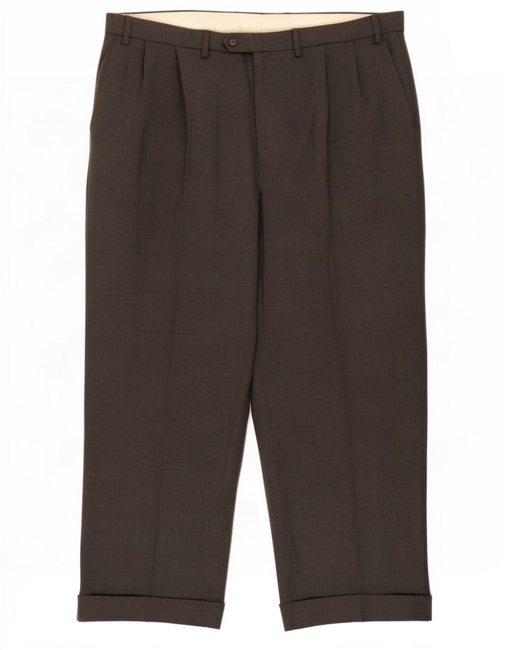 Calça casual masculina Marks & Spencer com pegged W40 L29 poliéster cinza