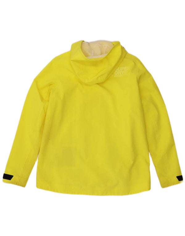 Superdry Womens Hooded Rain Jacket UK 12 Medium Yellow Polyester