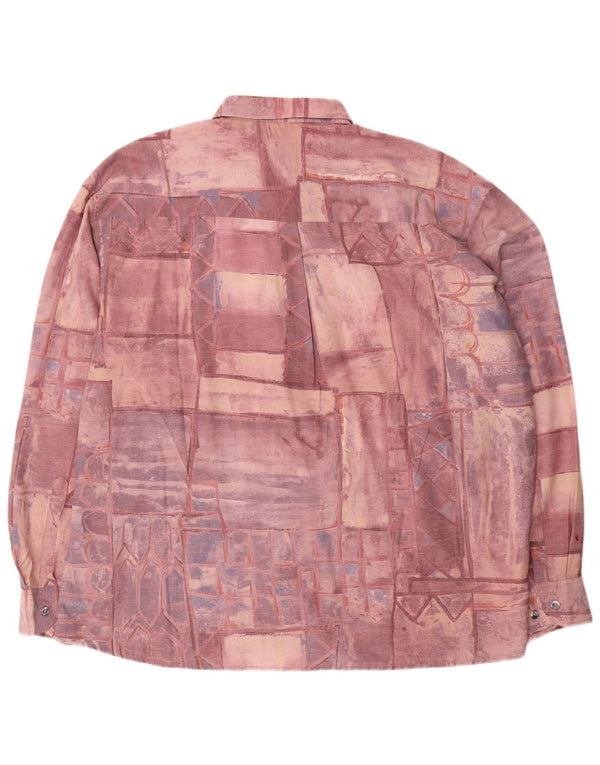 Camisa masculina Jean chatel tamanho 45/46 XL Borgonha Patchwork