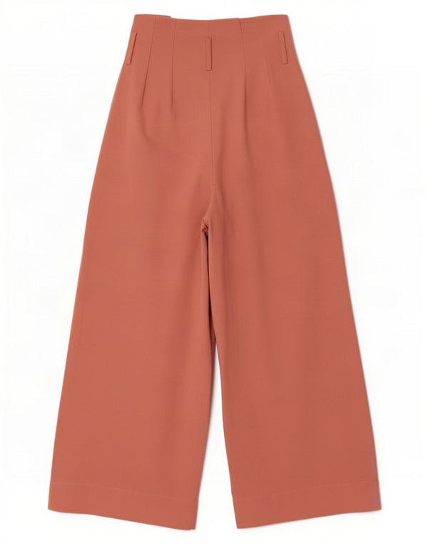Zara Calça feminina casual cintura alta perna larga XS W24 L23 algodão rosa
