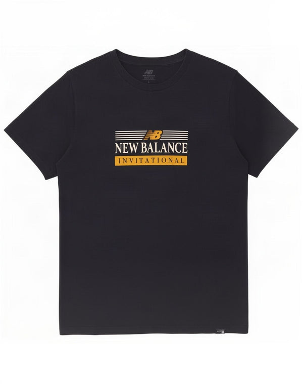 Camiseta gráfica masculina New Balance grande preta